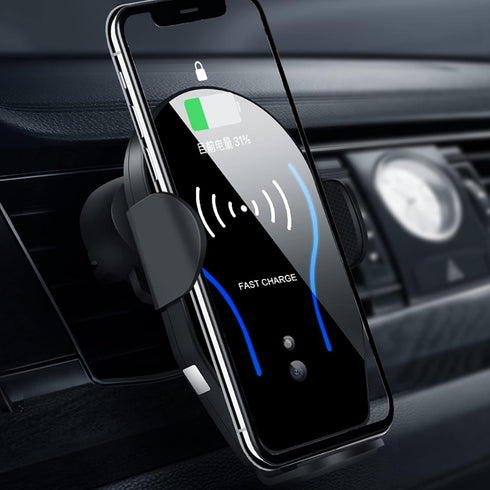 Car Charger - 7.5W 10W 5W Fast Charging Auto Clamping Phone Mount for iPhone 14 13 12 11 Pro, S22 Ultra
