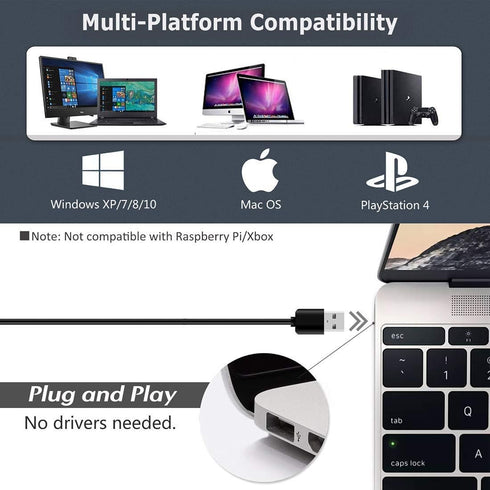 JOUNIVO PS4 (JV603PRO) USB Recording Microphone, Computer PC Podcast Condenser Cardioid Mic with Mute Button & LED