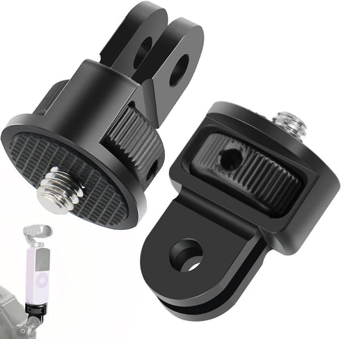 Tripod Mount Adapter, Aluminum, 2pcs ¼-20 Conversion Adapter for GoPro Hero/Insta360 X3/Sjcam/Action Camera and