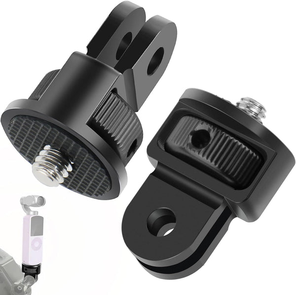 Tripod Mount Adapter, Aluminum, 2pcs ¼-20 Conversion Adapter for GoPro Hero/Insta360 X3/Sjcam/Action Camera and