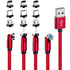 540° Rotating Magnetic Charging Cable (Red 4-Pack 3/3/6/6ft), 3 in 1 USB C Magnetic Phone Charger Cable, 2.4A Fast