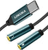 USB C to 2 TRS 3.5mm Headphone Mic Splitter Adapter, Hi-Res DAC Chip for Dual-Plug PC Gaming Headset, 12 inch