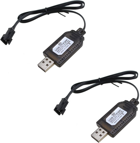 Maxmoral 2PCS 7.4V Black Lithium Polymer Battery USB Charger with SM-3 Plug Suitable