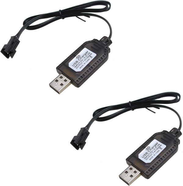Maxmoral 2PCS 7.4V Black Lithium Polymer Battery USB Charger with SM-3 Plug Suitable