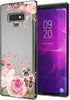 Slim Shockproof Clear TPU Case for Galaxy Note 9 - Flexible Phone Cover with Rose Flower Design