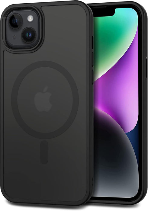 CACOE Matte Black Magnetic Case for iPhone 13 & 14 (6.1") - Shockproof, Anti-Fingerprint, MagSafe & Car Mount
