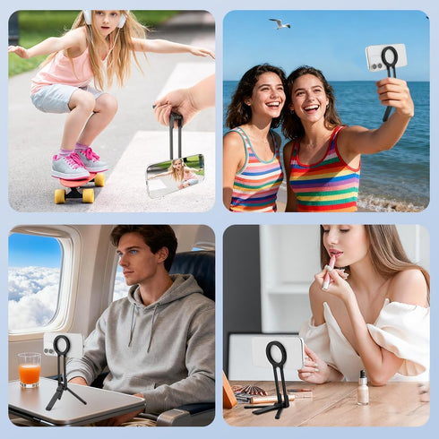 WeiLingBo 17/16/15/14/13/12 Magnetic Phone Tripod,Aluminum Alloy Flexible Tripod for Cell Phones,Travel Essential