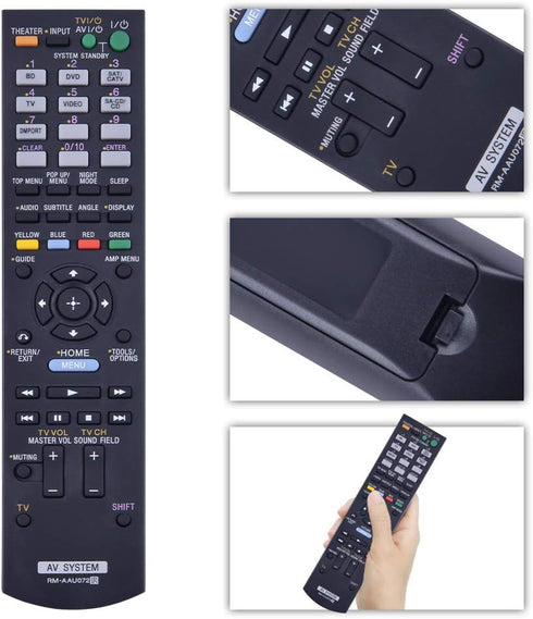 RM-AAU072 RMAAU072 Replacement Remote Control for Sony AV Receiver Home Audio Theater System, Compatible with Multiple