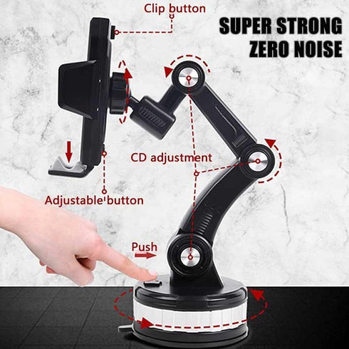 Car Phone Holder Mount, Suction Cup Cell Phone Holder Stand, Universal Dashboard/Windshield/Window Phone Holder