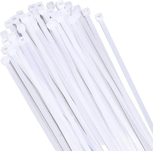 White Zip Ties 12 Inch Heavy Duty, 2000 Pack with 50 lbs Tensile Strength, UV Resistant Industrial Cable Ties for