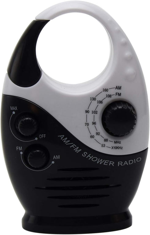 Waterproof Shower Radio, 3V 0.5W Adjustable Volume AM FM Button Speaker for Bathroom Shower, Wireless Radio