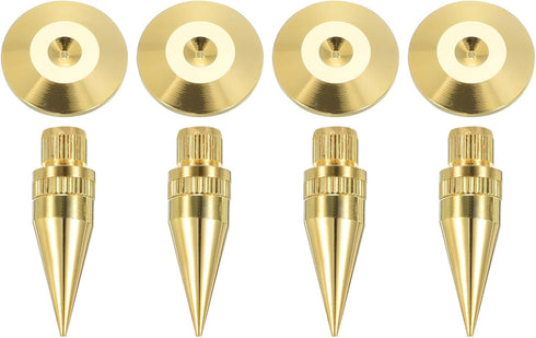 MECCANIXITY 4pcs Adjustable Gold Speaker Spike Kit with Shockproof Copper Isolation Pads for Subwoofer and Audio