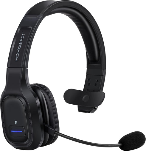 HomeSpot JM100 Trucker Bluetooth Headset with AI Noise Canceling, Wireless Headset with Rotatable Microphone and Big