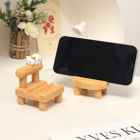 XMHBG 1PCS Cute Resin Phone Stand Mini Desktop Holder for All Smartphones, Adorable Home Office Desk Decor Accessory