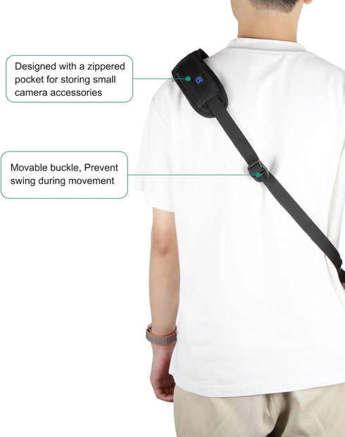 PULUZ Quick Release Anti-Slip Camera Sling Strap, Shoulder Crossbody Nylon with Zipper Pocket for Photographers