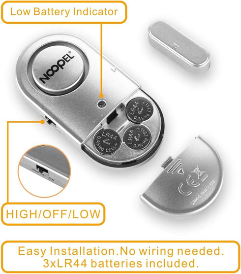 Door Window Alarm 2 Pack, New Version with Two Volume Levels, NOOPEL Burglar Intruder Entry Alarm