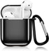 Solomo Compatible AirPods Case Cover, Luxury Plating TPU Soft Skin Protective Shockproof Cover for Apple AirPods (Black)