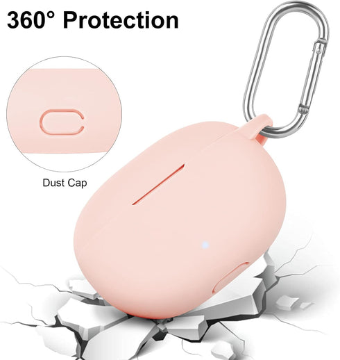 AIRSPO Silicone Case for Beats Studio Buds, Soft Protective Cover with Keychain, 2021, Pink
