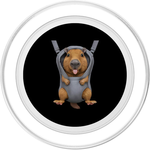 Capybaras Animal Lover PS Funny Capybaras In A Baby Carrier. Animal Lover PopSockets PopGrip for MagSafe