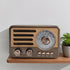 YIONGTAF MP3 Retro AM/FM Portable Radio with Player, Rechargeable Battery, LED Light, Wood Grain Design