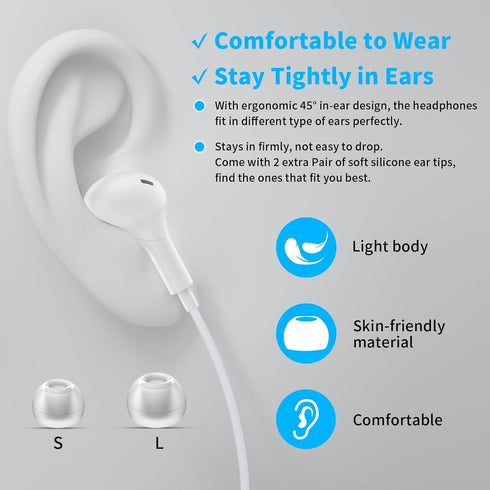 USB C Headphones, Magnetic Wired Earbuds with Microphone, Noise Isolation for Samsung S24 S23 FE iPhone 15, Pixel 7 6 5