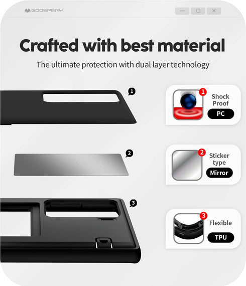 GOOSPERY Magnetic Door Bumper for Galaxy S22 Ultra Case, Black Card Holder Wallet with Easy Magnet Auto Closing
