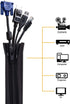 Bestfy Cord Organizer System - 19.5 Inch Cable Management Sleeve with Zipper, 4 Pack