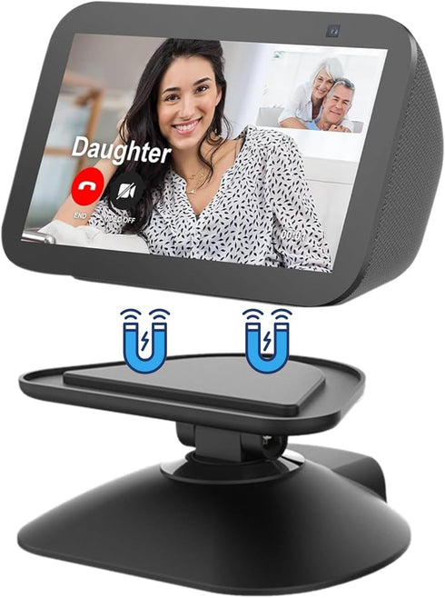 Adjustable Stand for Echo Show 5 (3rd Gen) Tilt + Swivel Stand Multi Angle Rotation Magnetic Anti-Slip Base for Show 5,Rotatable All Around Compatible with Mobile Phones