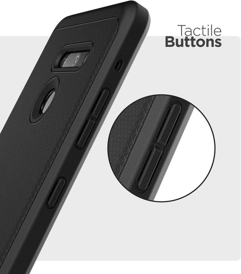 ENCASED Thin Armor for LG G8 ThinQ Case, Flexible Grip Cover - Black Slim Fit