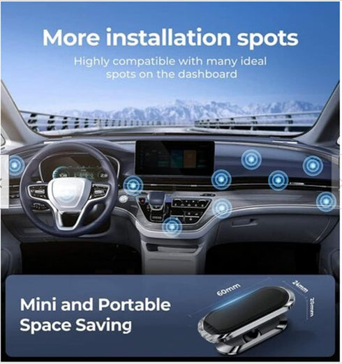 LDJYEONS 2pcs, 360 Car Phone Holder Magnetic Car Phone Holder, Rotation Capable, Suitable for General Smartphones