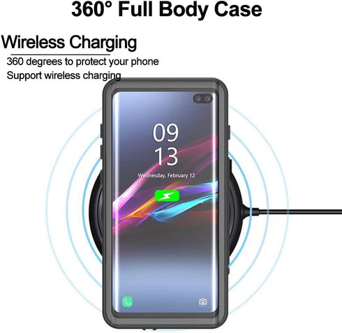 for Samsung Galaxy S10 Plus Waterproof Case, Hard PC Soft TPU Shockproof Cover for Diving, IP68 Certified