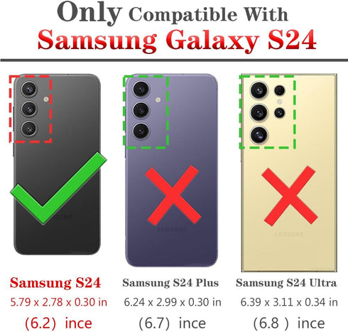 for Samsung Galaxy S24 Case, Galaxy S24 Case with HD Screen Protector - Military Grade Protective Cases with Ring for