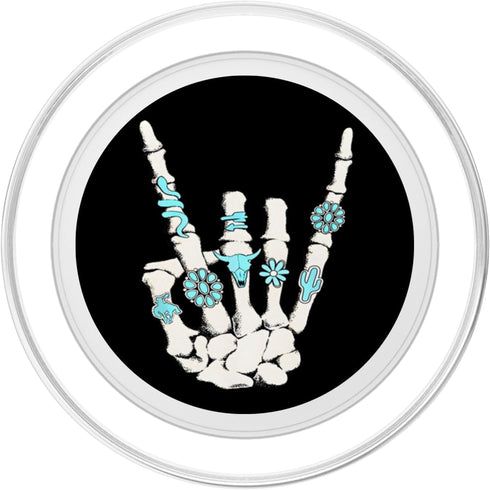 PopSockets PopGrip for MagSafe - Western Rock On Skeleton American Rodeo Cowboy Fun Gifts