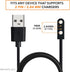 Charging USB Cable (2 Pin Magnetic) for Smart Watch Bluetooth Devices, Black (Size- 2.8 mm– 2 Pack)