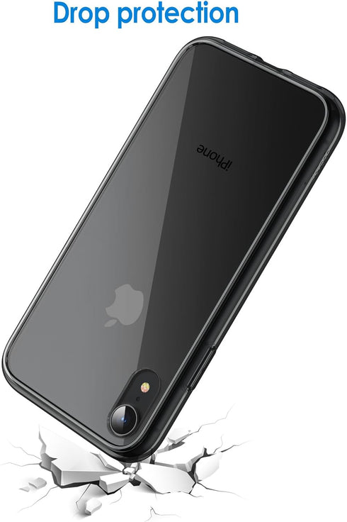 JETech Case for iPhone XR 6.1-Inch - Non-Yellowing Shockproof Phone Bumper Cover, Anti-Scratch Clear Back (Black)