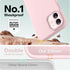 LOVE 3000 Chalk Pink iPhone 12/iPhone 12 Pro Case, Shockproof Silicone with Soft Anti-Scratch Microfiber Lining, 6.1"
