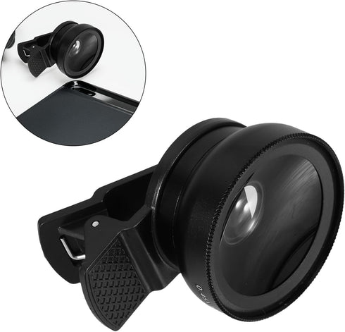 FONDOTIN 2-in-1 Universal Clip-on Phone Camera Lens Kit Ultra Wide Angle and Macro Lens for Mobile Photography