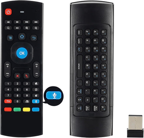 MX3 Air Mouse Voice Remote Control, 2.4G Mini Wireless Keyboard Air Mouse for Android Smart TV Box, Projector, PS3/4