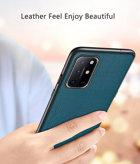 Soft TPU Artificial Leather Case for OnePlus 8T 5G, Ultra-Light Camera Protection, Teal