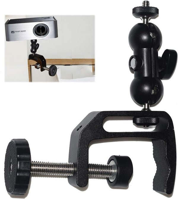 2-Be-Best Mini Projector Mount, Articulating Clamp Mount, 360 Flexible, Compatible with Projector, Camera, LED Light, 1
