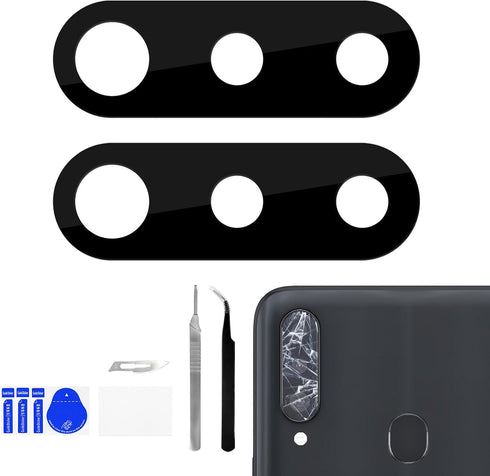 2 Pack for Samsung Galaxy A20s Rear Camera Lens Replacement Adhesive Back