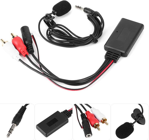 Acouto Bluetooth AUX Module, 2 Cable Adapter with Hands-Free Microphone