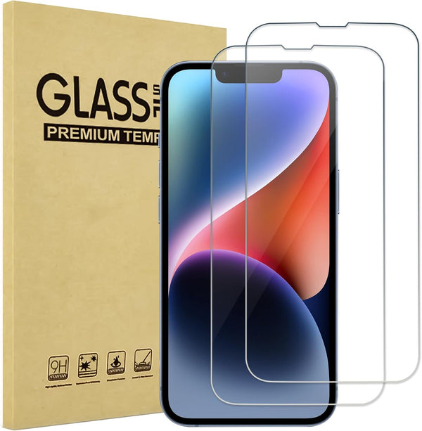 ProCase 2 Pack Screen Protector for iPhone 14 / iPhone 13 / iPhone 13 Pro 6.1 Inch, Clear Tempered Glass