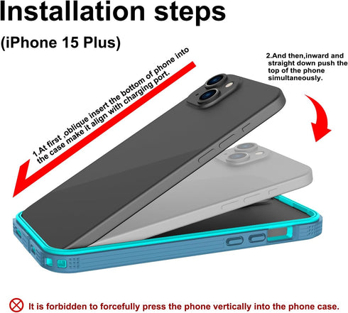 Phone Case Compatible with iPhone 15 Plus - Magnetic Waterproof DropProof DirtProof Heavy Duty Full Body Protection