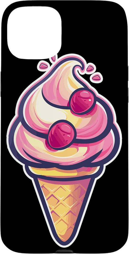 Funny Ice Cream Seller Graphic Tees and Presents Ice Cream Cone Graphic Sorbet Case for iPhone 15 Plus