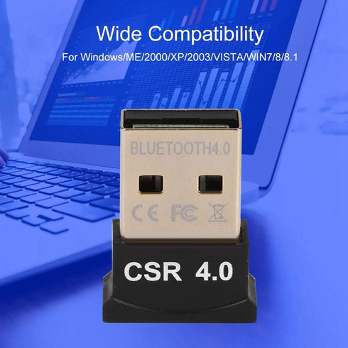 ASHATA CSR4.0 Mini USB Bluetooth Adapter, Wireless Dongles Receiver for Windows Mouse, Keyboard, Headset