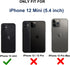 iPhone 12 Mini Heavy Duty Rugged Case with Belt Clip Holster & 2X Screen Protector - Shockproof, Dust-Proof (Black)