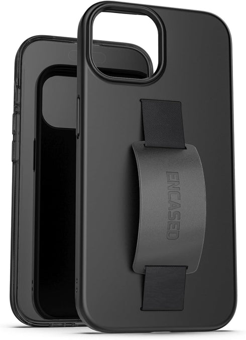 ENCASED 15 (2023) Hand Strap Grip Case, Designed for iPhone Case with Finger Loop Comfortable Silicone Phone Holder