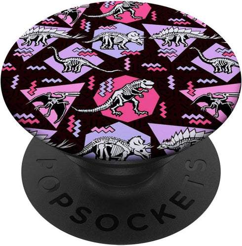 PopSockets PopGrip Cool Dinosaurs Pattern Design Dino Gifts For Kids On Black: Swappable Grip for Phones & Tablets