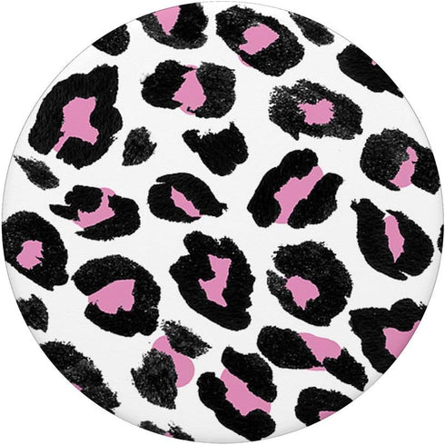 Pink White Leopard Pattern Animal Print Glam PopSockets PopGrip: Swappable Grip for Phones & Tablets